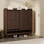 IDEALHOUSE Fluted Shoe Cabinet Storage - Image 2