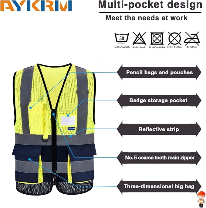 A-SAFETY High Visibility Mesh Safety Reflective Vest - Image 3