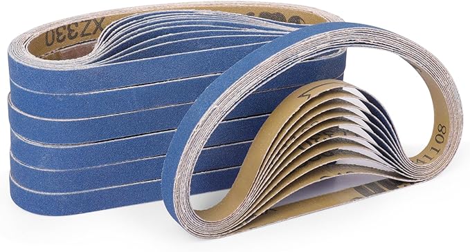 40-Piece 1/2 x 18 Inch 240 Grit Zirconia Sanding Belts, Heavy Duty Long-lasting by Shineboc