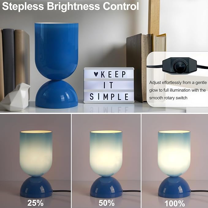 8.9" Modern Glass Table Lamp for Living Room, Dimmable Desk Lamps for Bedroom - Image 5