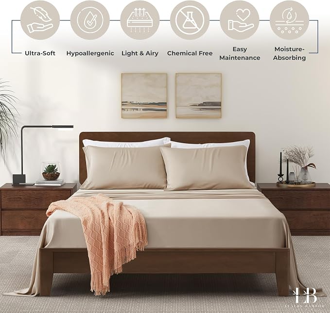 Luxury Bamboo Market | King Size Bed Sheet Set | 100% Viscose Made from Bamboo - Image 8