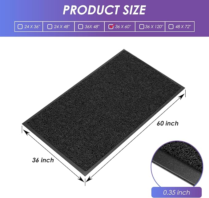 Kuyal Door Mat, Non Slip Waterproof Outdoor Mats, Commercial Floor Inside - Image 3