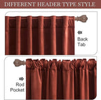 RYB Home Rust Red Velvet Curtains 90 inches Long, Thermal Insulated Panel - Image 5