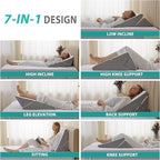 Bedluxe Wedge Pillow for Sleeping, Adjustable 9&12 Inch Foldable Bed Wedge - Image 2
