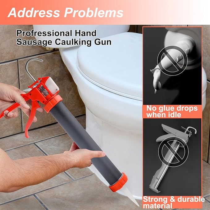 Sausage Caulking Gun Kit, 20 oz Sausage Foil Pack / 10 oz Cartridge Convertible - Image 5