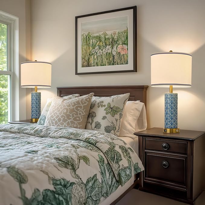 Set of 2 Table Lamp for Living Room Bedroom Farmhouse - Image 3