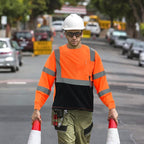 AYKRM Safety T Shirt Reflective High Visibility hi vis Long Sleeve T Shirt - Image 4