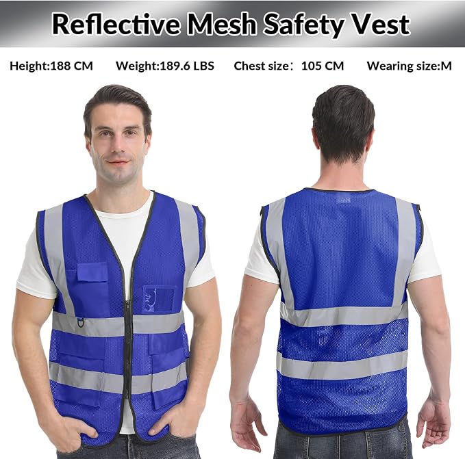 BeautyWill Custom Safety Vest Logo Class 2 High Visibility Reflevtive Vest - Image 6