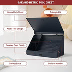 Portable Weather-Resistant Triangle Steel Toolbox - Image 5