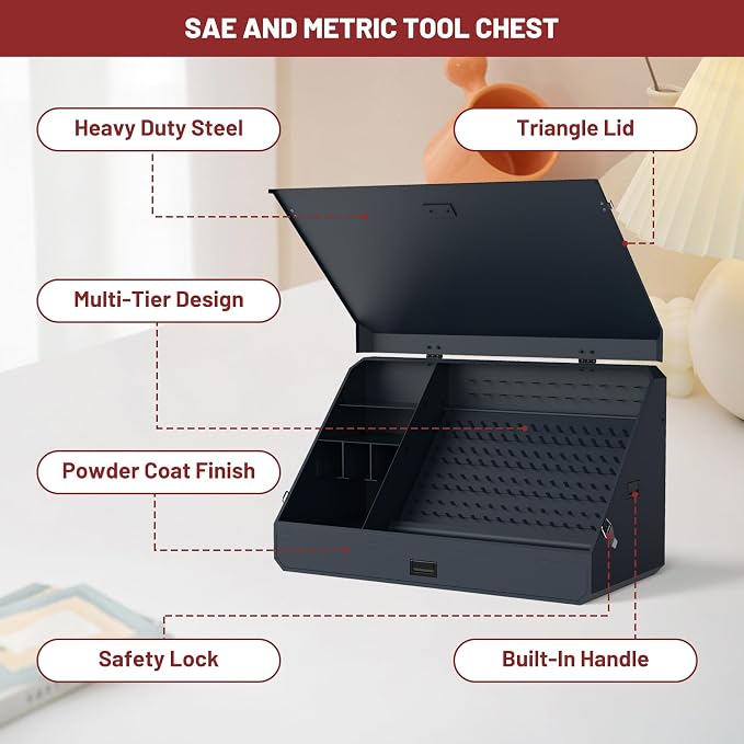 Portable Weather-Resistant Triangle Steel Toolbox - Image 5