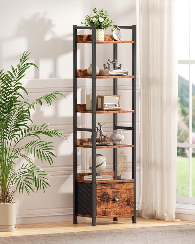 Furologee 6 Tier Bookshelf, Tall Shelf - Image 6