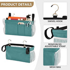 KOPIRIT Navy Teal Bedside Caddy Storage Bag Bedside Organizer - Image 5