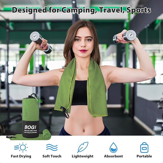 BOGI Microfiber Travel Sports Towel-Quick Dry Travel Towel, Soft Lightweight - Image 6
