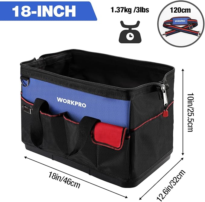 WORKPRO Tool Bag, 18 Inch Tool Bag - Image 2