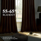 AUSSPVOCT Brown Velvet Curtains 84 Inches - Image 2