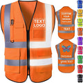 Custom Safety Vest with Logo for Men Women Personalized Class 2 High Visibility by Qingxily