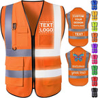 Custom Safety Vest with Logo for Men Women Personalized Class 2 High Visibility by Qingxily