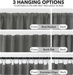 Deconovo Back Tab and Rod Pocket Curtains Blackout Shades Room Darkening Blinds - Image 2