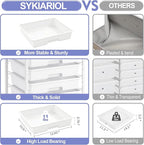 Rolling Storage Cart with Drawers, Utility Cart With 8 Drawers and Wooden - Image 2