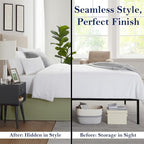 Queen Bed Skirt, Luxury 15 Inch Drop Sage Pleated Bed Skirt, Double Brushed - Image 3