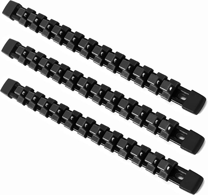 ALOANES 3 PC ABS Socket Organizer, 1/2 Inch Drive Rail Holders, Heavy Duty Racks by Aloanes