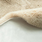 Camel Washable Shag Area Rugs for Living Room Small Plush Faux Bunny Shaggy Fur - Image 5