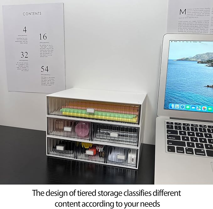 Desk Drawer Organizer, Stackable Plastic Storage Drawer, 1 Compartment - Image 5