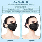 50PCS KN95 Face Masks Black 5 Layer Cup Dust Safety Filter Efficiency≥95% - Image 6