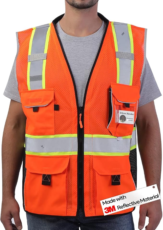 Neopelta Reflective Safety Vest Orange Mesh, Made by Neopelta