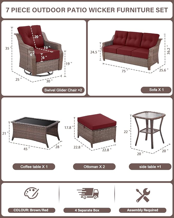 Belord 7 Piece Patio Furniture Set - Image 2