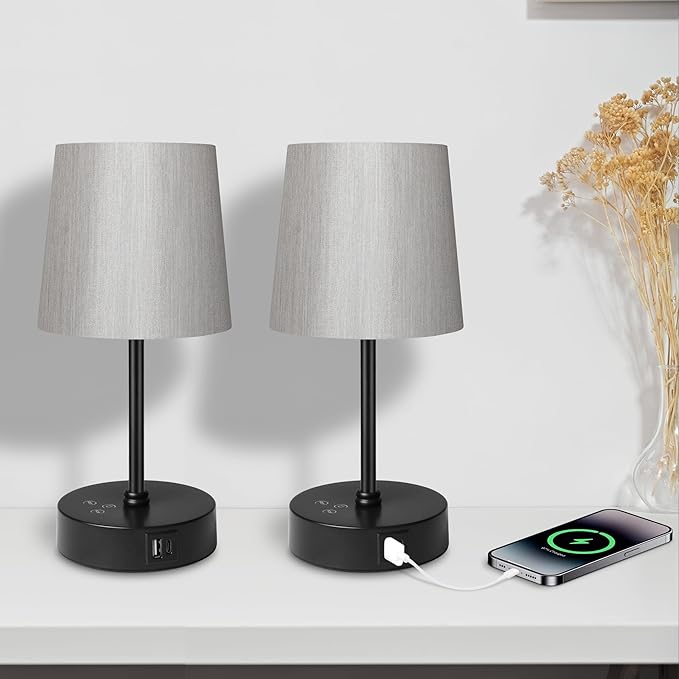 Ascher Small Bedside Table lamp Set of 2, RGB Color Changing Lamps, 3 Color - Image 9