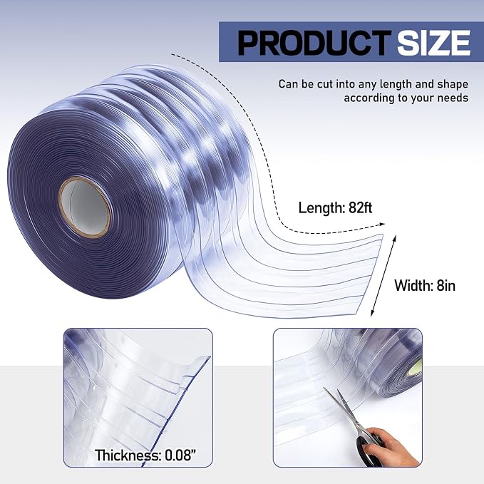 Moukeren Plastic Door Curtain for Winter 82 ft x 8 Inch Thermal Insulated - Image 2
