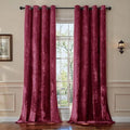 SMILETIME Burgundy Red Crushed Velvet Curtains 52x96 inch Luxurious Thermal by SMILETIME