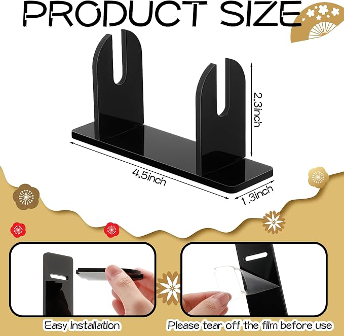 Roowest 4 Pcs Acrylic Fan Display Stand Folding Japanese Chinese Hand Fan Stand - Image 2
