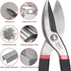 ZKH 10 Inch Tin Snips, Alloy Steel Forged Heavy Duty Metal Shears - Image 3