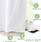 KGORGE Anti Dust Soundproof 100% Blackout Curtains 4 Layers Heavy Duty Energy - Image 5