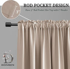 DONREN Home Fashion Thermal Insulated Room Darkening Curtains - Image 3