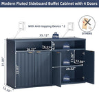 LEYAOYAO Fluted Buffet Cabinet - Image 2