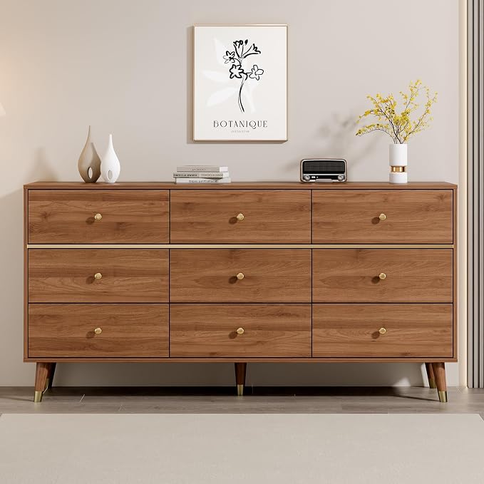 9 Drawer Dresser, Wooden Bedroom Drawer Dresser - Image 9