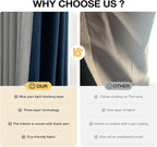 100% Blackout Curtains for Bedroom, Thermal Insulated Curtains 63 Inch Length - Image 6