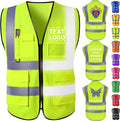 Custom Safety Vest with Logo for Men Women Personalized Class 2 High Visibility by Qingxily