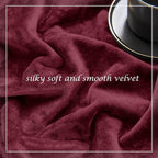 SMILETIME Burgundy Red Crushed Velvet Curtains 52x96 inch Luxurious Thermal - Image 5