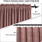 StangH Wild Rose Pink Curtains for Kids Bedroom, Elegant Soft Velvet Room - Image 2