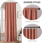 Joydeco Pink Velvet Curtains 90 inch Length 2 Panels, Luxury Blackout Rod - Image 2