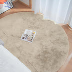 Camel Washable Shag Area Rugs for Living Room Small Plush Faux Bunny Shaggy Fur - Image 2