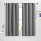 NICETOWN Silver Grey Blackout Curtains 63 inches Long by NICETOWN