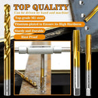 1/2"-13 UNC Tap and 27/64" Drill Bit Kit, M2 HSS Drill and Tap Set, Combination - Image 3