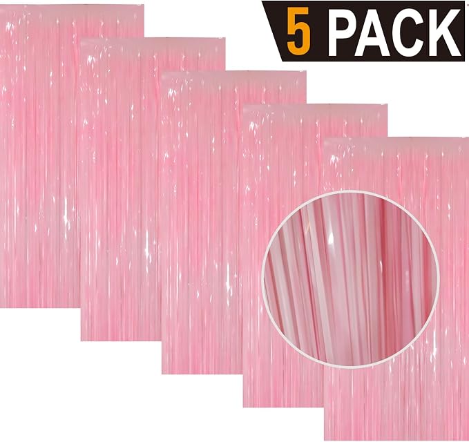 GOER 3.2 ft x 8.2 ft Foil Fringe Curtains Party Photo Backdrop Party Streamers - Image 2