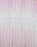 GOER 3.2 ft x 9.8 ft Metallic Tinsel Foil Fringe Curtains Party Photo Backdrop by GOER