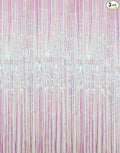 GOER 3.2 ft x 9.8 ft Metallic Tinsel Foil Fringe Curtains Party Photo Backdrop by GOER